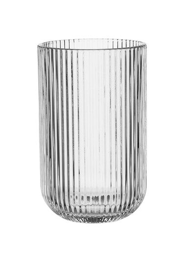 Lucca Minimalist Çizgili Şeffaf 4'lü Cam Su Meşrubat Bardağı - 465 Ml