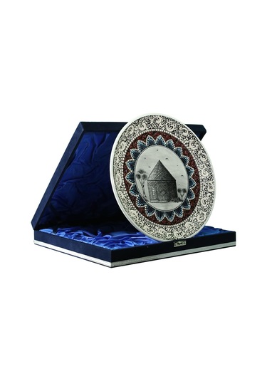 E38 El İşçiliği Çini Tabak Kümbet 25 Cm - 6418
