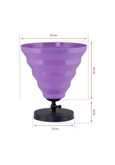 Facto Dekoratif Obje Alan Yer Köşe Bahçe Aydınlatması Lambader Abajur Mor