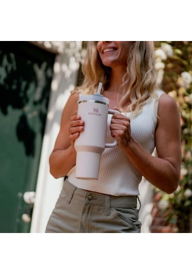 Stanley Quencher Pipetli Termos Bardak 1.18 Lt Pudra