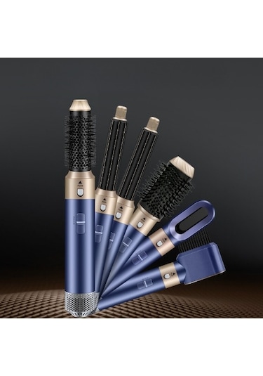 Tcherchi 6'sı Bir Arada Sıcak Hava Saç Kurutma Makinesi, Bukle Maşası, Düzleştirici Saç Şekillendirme Seti 6 İn 1 Mor
