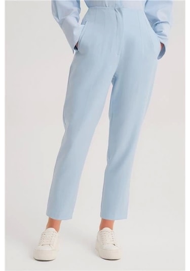 Armine Yüksek Bel Havuç Pantolon Ort2518 Bebe Mavisi Mavi