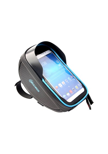 Youtek Bisiklet Gidon Çantası - Su Geçirmez, Güneşlikli, Polyester, Siyah Ve Mavi Çok Renkli