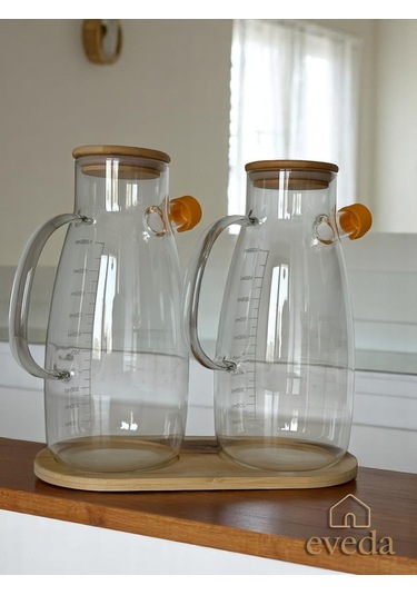 Eveda Yağdanlık İkili 1 Litre Şeffaf