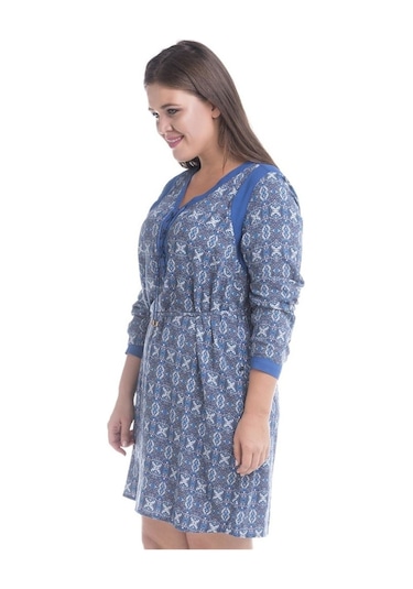 Önü Kuşgözlü Uzun Kollu Elbise (536942099)