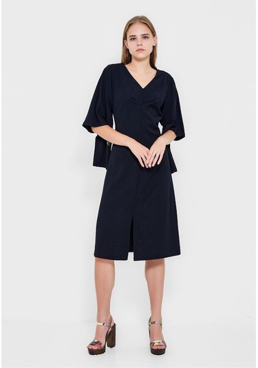 MODATALİKA Kadın Önden Yırtmaçlı Midi Elbise