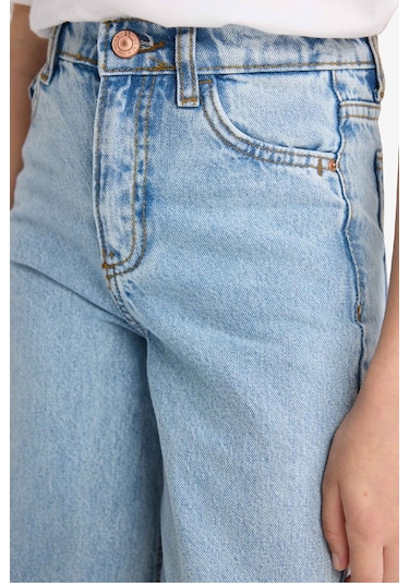 Defacto Kız Çocuk Wide Leg Geniş Paça Jean Pantolon D6485a825smnm39 Mavi