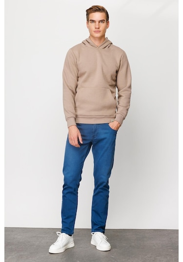 Igs İgs Standart Kapüşonlu Erkek Sweatshirt Camel