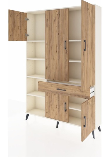 Arges Dolap 8 Raflı Tek Çekmeceli 5 Kapaklı 132x30x195 Aytaşı-çam/çam Atlas Çam/atlas Çam Arges Dolap 8 Raflı Tek Çekmeceli 5 Kapaklı 132x30x195 Aytaşı-çam/çam Atlas Çam/atlas Çam