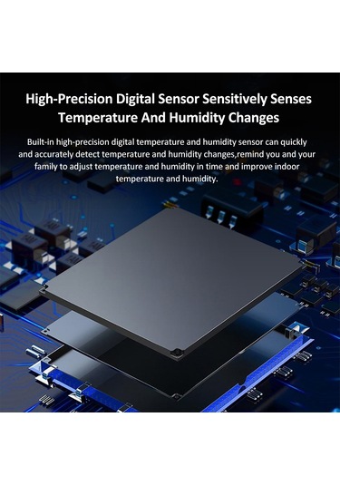 Geeksen Beyaz Wifi Sıcaklık Nem Sensörü - Akıllı Uygulama İle Uzaktan İzleme, Sıcaklık Alarmı Ve Geçmiş Veri Kaydı Pil Dahil Değil Beyaz