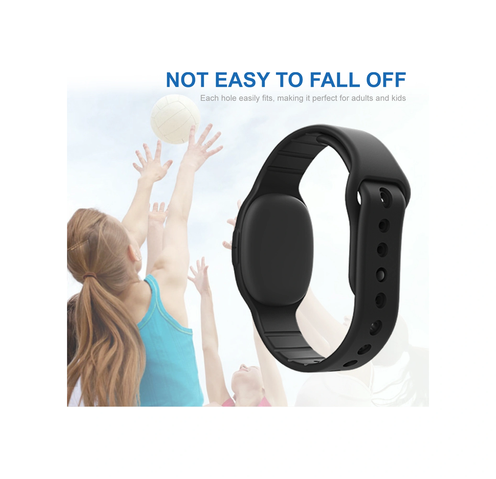 Moveevo Siyah Ultrasonik Entegreli Uygun Boyutlu Elektrikli Mus Derici Bilezik - Ev Ve Dışarıda Kullanım İçin Kimyasal Olmayan Koruma