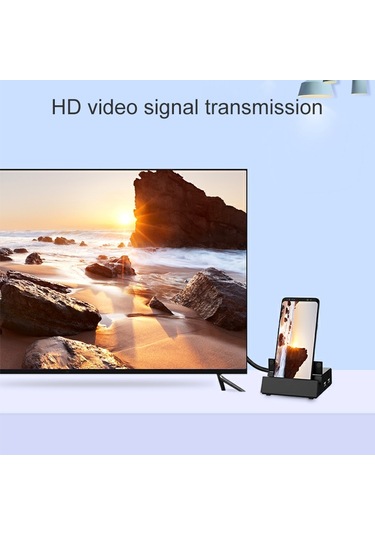 V105 Usb-c / Tip-c - Usb 2.0 X 3 + Usb-c / Tip-c + Hdmı + Ses Bağlantı Noktası + Sd / Tf Kart Okuyucu Çok Fonksiyonlu Telefon Standı Hub Bağlantı İstasyonu