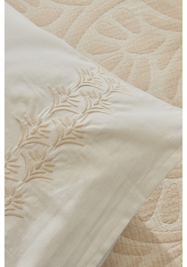 Karaca Home Shailyn Nakışlı Müslin Çift Kişilik Pike Takımı Pudra Pudra
