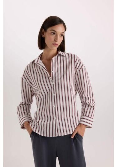 DeFacto -Fall in Love Regular Fit Pijama Yaka Poplin Üst E2351AX24WNER98 DeFacto -Fall in Love Regular Fit Pijama Yaka Poplin Üst E2351AX24WNER98