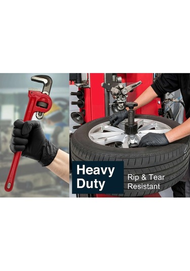 Siyah Nitril Eldiven Ekstra Kalın - L Beden - 50'li Paket