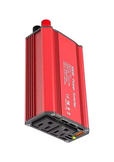 Dancemonkey İnvertör 300w 12v Dc-110v Ac Otomotiv Güç Kaynağı Qc3.0 Pd65 Kırmızı