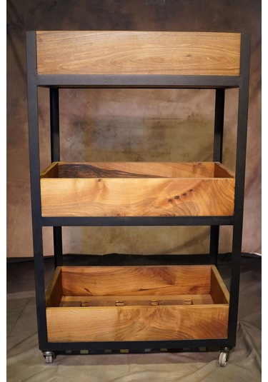 Ahşap Servis Arabası 64cmx40cmx107cm