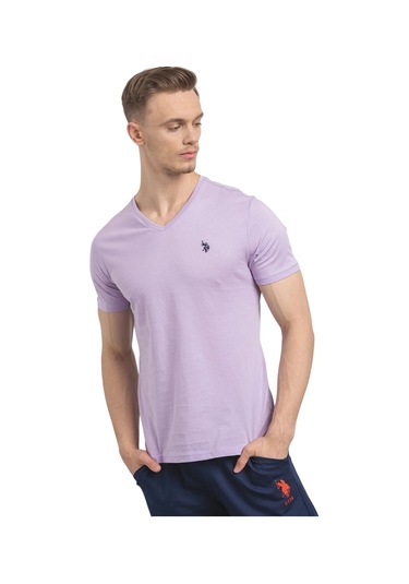 U.S. Polo Assn. Erkek V Yaka T-shirt Lila
