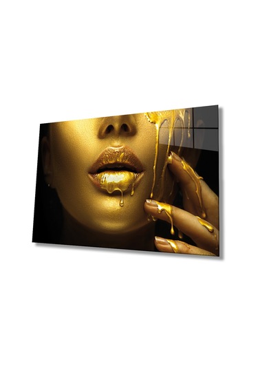 Gold Kadın Cam Tablo