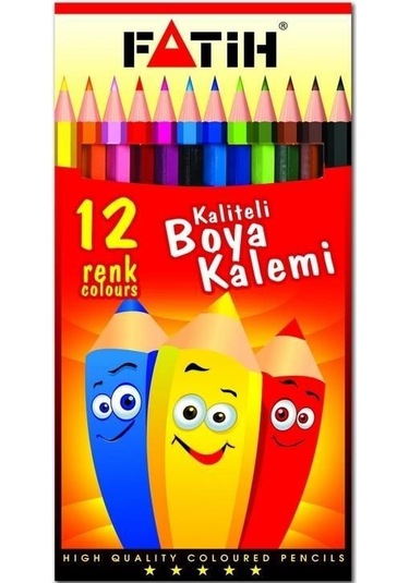 Fatih Kuru Boya 12 Renk Tam Boy Çok Renkli