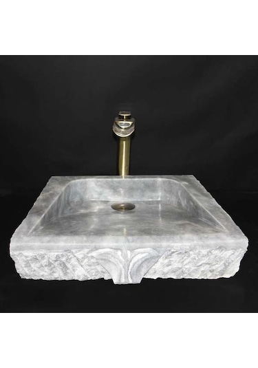 Gri Mermer Saray Işlemeli Lavabo