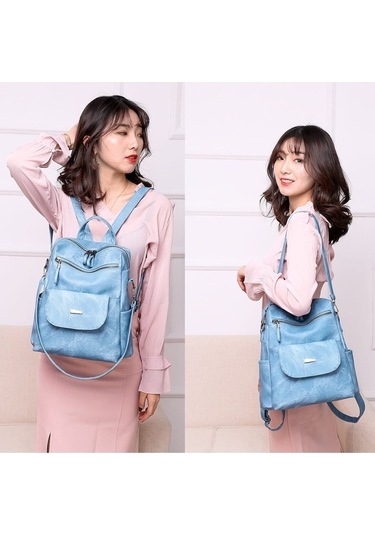 Maoyaya Zhenli Kadın Sırt Çantası Zl0290 - Mavi Renkli Siyah