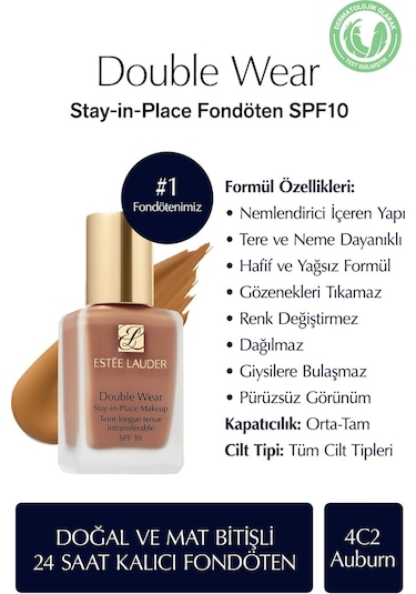 Estee Lauder Double Wear Fondöten Spf10 4C2 Auburn 30 ML