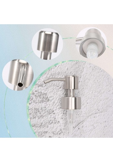 Xurunkeji Adet Paslanmaz Çelik Sabun Pompası Yedek Parçası 28 Dişli Metal Şişe Nozulları Losyon Dağıtıcı Başlığı Gümüş