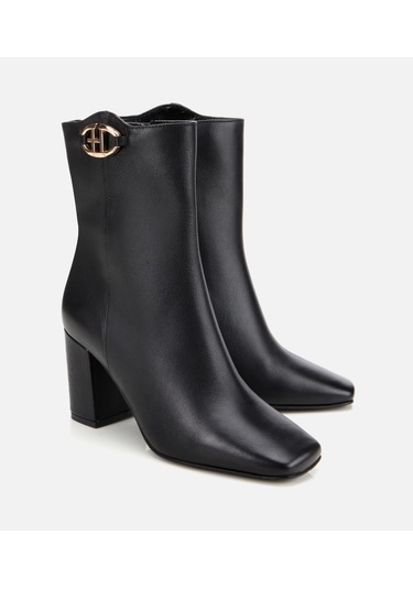 Hotiç Kadın Deri Siyah Kare Uçlu Bilekte Topuklu Bot 01boh312620a100 01boh312620a100 Siyah