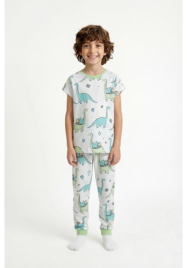 Penti Açık Yeşil Erkek Çocuk Sleepasaurus Pamuklu 2'li  Pijama Takımı