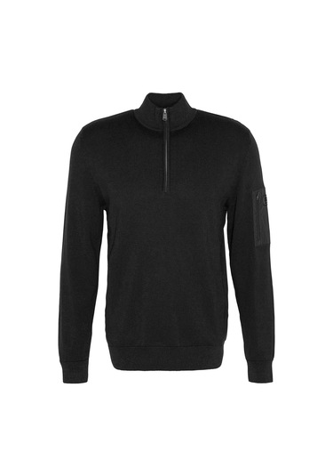 B.ıntl Blades Pamuklu Yarım Fermuarlı Kazak Bk11 Black-bk11 Black Siyah