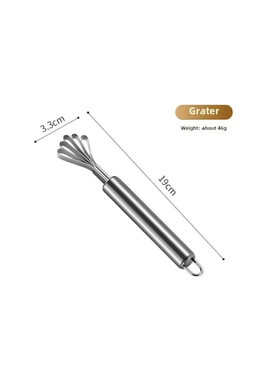 Dofolink Stainless Steel Mutfak Aleti Seti: Hindistan Cevizi Açıcı, Hindistan Cevizi Etini Kazıyan Ve Kabuğu Kırıcı Lastik Çekiç Başlı Araçlar
