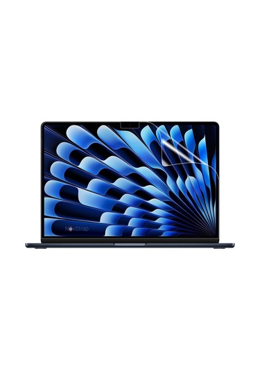 Novstrap  Macbook Air 15 İnç A2941 M2 Çip İle Uyumlu Parlak Kılıf + Şeffaf Klavye Kılıfı + Film Karışık Çok Renkli