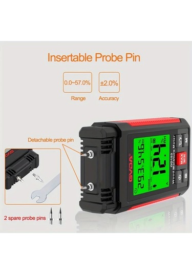 Motion003 Gd153 Gvda Dijital Ahsap Nem Olcer Cimento Nem Icerigi Dedektoru Higrometre Kereste Nem Tespiti Lcd Ekranli
