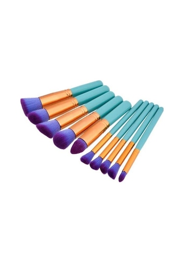 Fontenay Profesyonel Makyaj Fırça Seti Turkuaz 10'lu