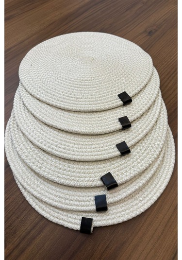 Amerikan Servis Supla 6lı Takım Ve Ekmek Sepeti Tabak Altlığı Sunum Krem