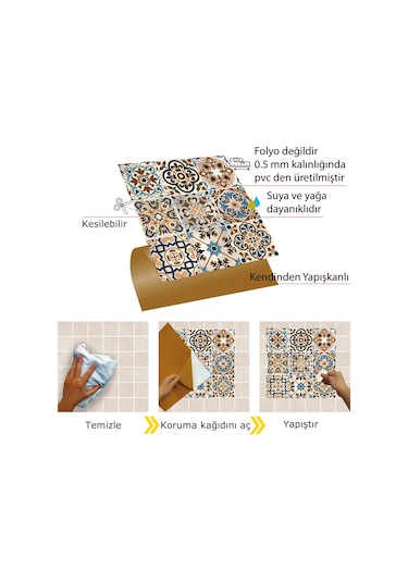 Tink Fas 019 Karma Desenli Pvc Karo 30X30 Cm