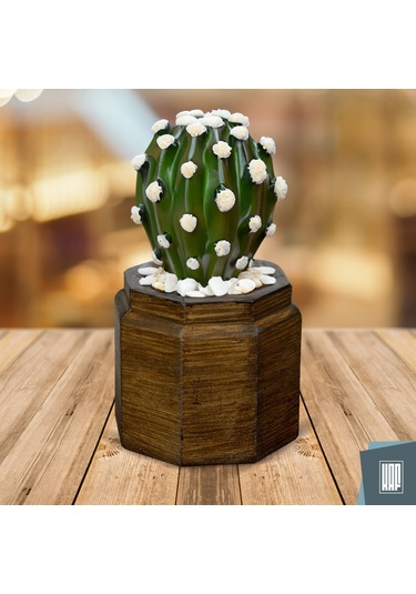 KAF Ahşap Sekizgen Dekoratif Saksı Kahverengi