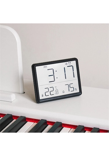 Monozone Pilli Lcd Dijital Ekran Mini Saat 9x7 Cm Alarm Sıcaklık