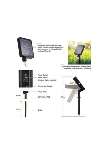 Yıldız Sarı Tepe Güneş Enerjili Solar Led Işık Yılbaşı Led Işık Sarı