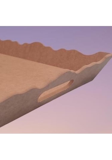 Hobi Dekoratif Model Tepsi Dikdörtgen Dalga Kenar Ahşap HAM MDF El Yapımı