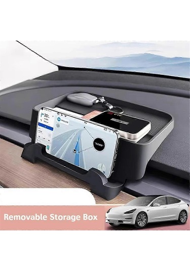 Model Y Silikon Bardak Ve Anahtar Tepsisi İçin Gösterge Paneli Saklama Kutusu Orta Konsol Düzenleyici Braketi Gri