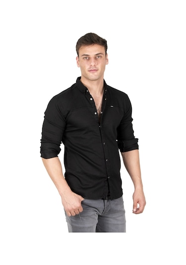 Deepsea Erkek Siyah Çıt Çıt Düğmeli Kot Gömlek 2300412 Siyah Deepsea Erkek Siyah Çıt Çıt Düğmeli Kot Gömlek 2300412 Siyah