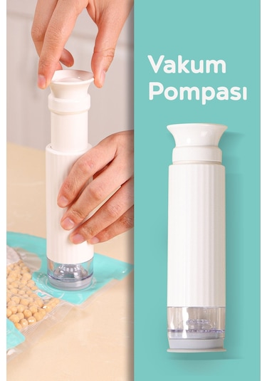 1 Adet Manuel Vakum Pompası Beyaz