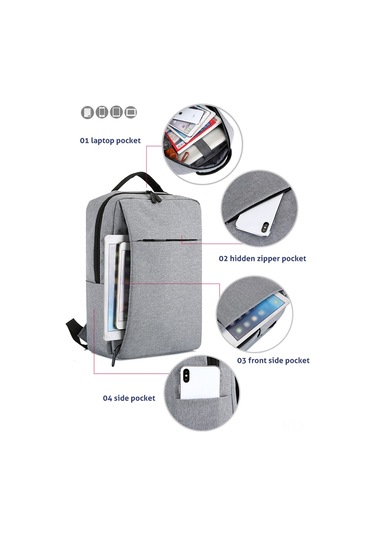 Yifomall Usb Dışarıdaki Portlu 17 İnç Bilgisayar Çantası, Büyük Kapasiteli İş/seyahat Sırt Çantası, Siyah Oxford Kumaşı Siyah