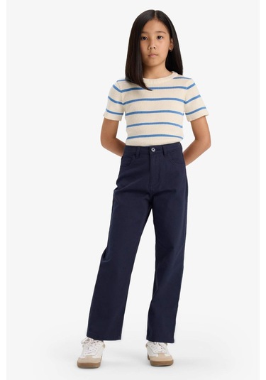 Defacto Kız Çocuk Straight Fit Geniş Bol Paça Cepli Pamuklu Okul Pantolonu C9471a825aunv253 Lacivert Defacto Kız Çocuk Straight Fit Geniş Bol Paça Cepli Pamuklu Okul Pantolonu C9471a825aunv253 Lacivert