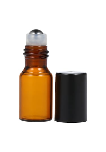 Tenfowee 10'lu Paket Amber Cam Esans Yağı Şişesi - 3ml, Damlalık Ve Açacak İçerir, Taşınabilir Tasarım Siyah