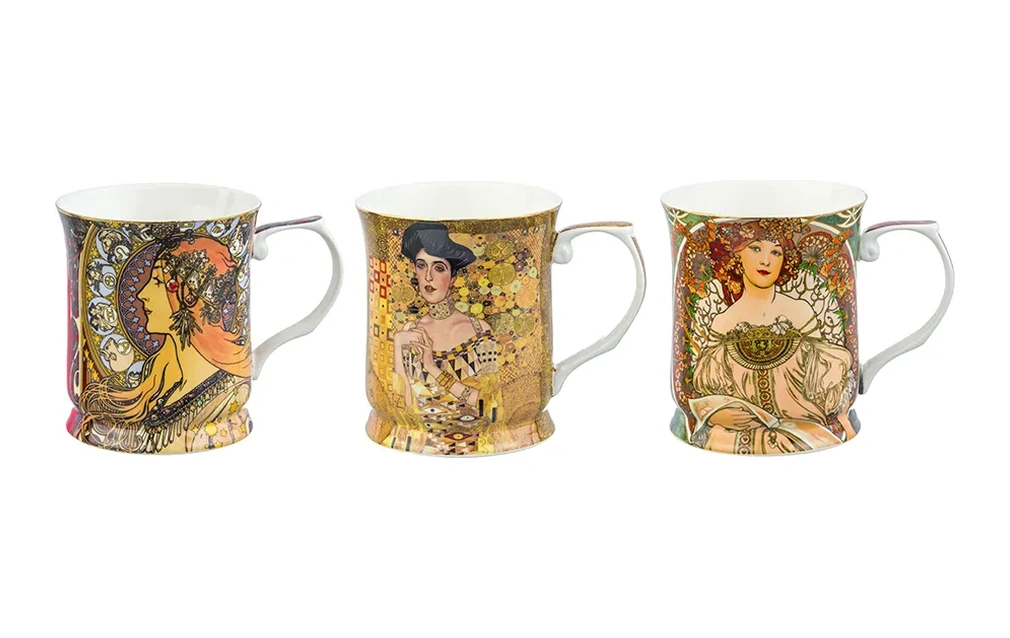 Elan Gallery "dunya Resimleri Şaheserleri" Bardak 3'l Set, 400 Ml 14333652 Gri
