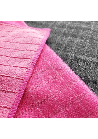 Hobee 2'li Kareli Simli Ovma Bezi 40x40 320gsm - Pembe/Gri