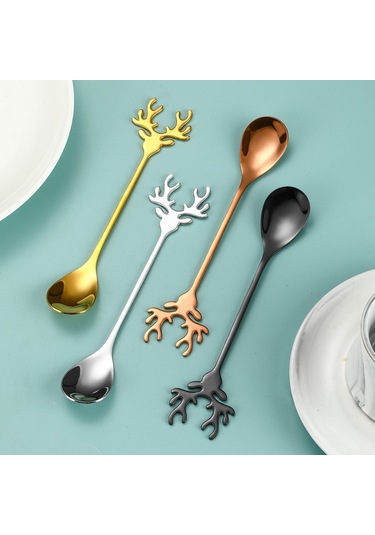 Jzcat 4 Adet 14cm304 Paslanmaz Çelik Kahve Kaşığı